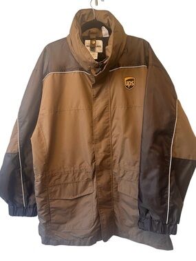 UPS WearGuard Uniform Hooded Jacket Brown United Parcel Service 13569 Men's L